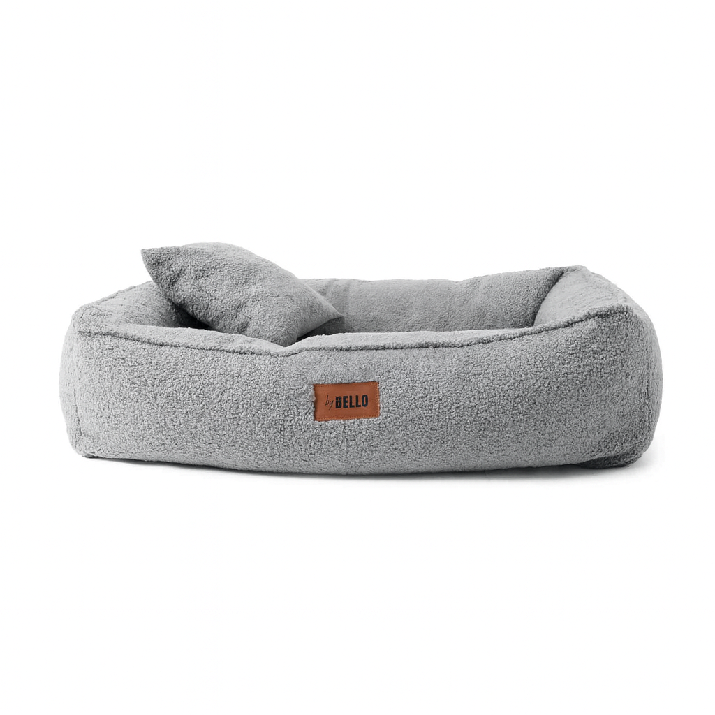 Orthopädisches Hundebett Royal aus Boucle Grau