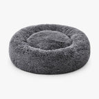Hundebett Wolke dunkelgrau, rundes flauschiges Hundekissen