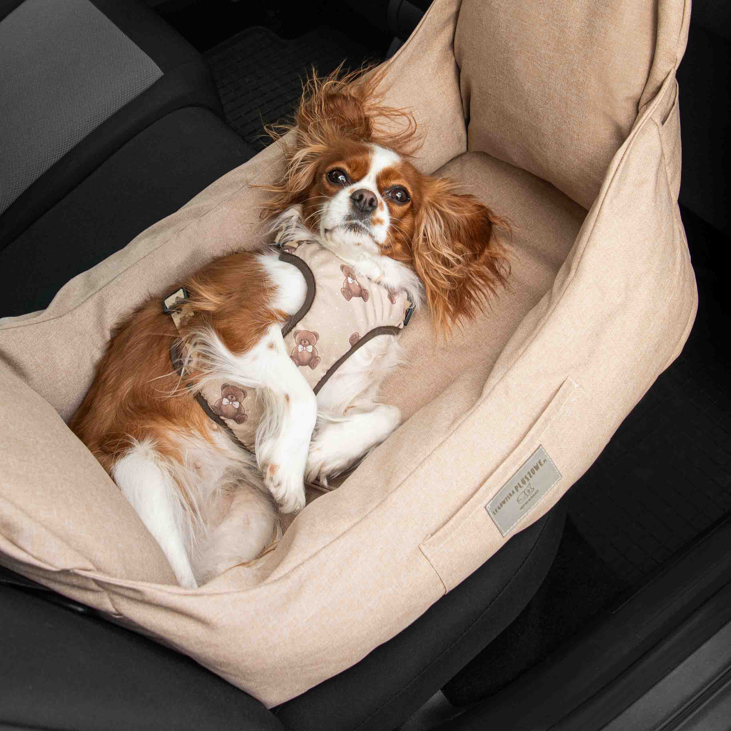 Hunde-Autositz Hellbraun für Tiere bis 12 kg