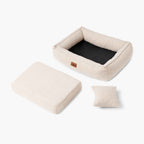 Hundebett ROYAL aus Bouclé Creme