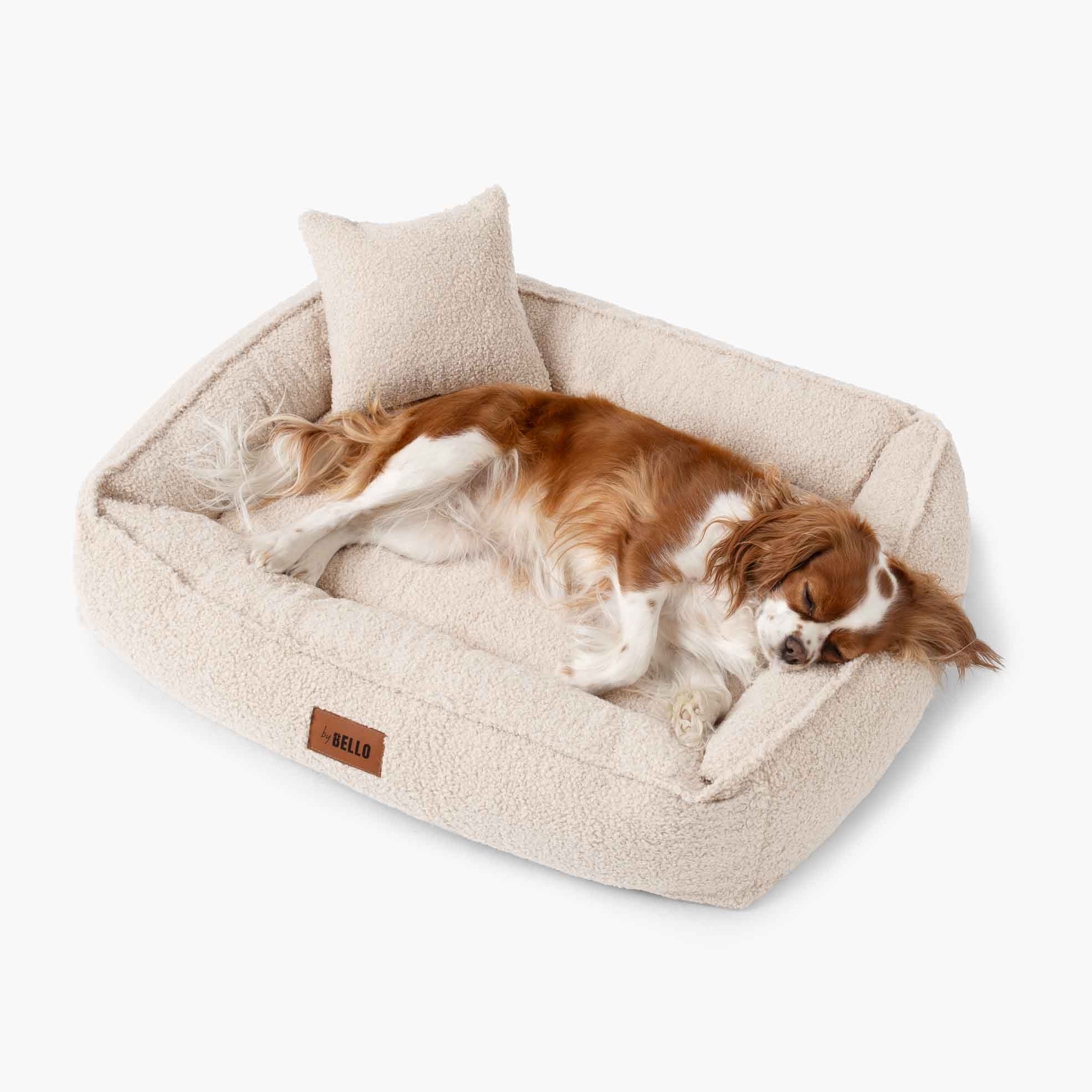 Orthopädisches Hundebett ROYAL aus Boucle - Creme