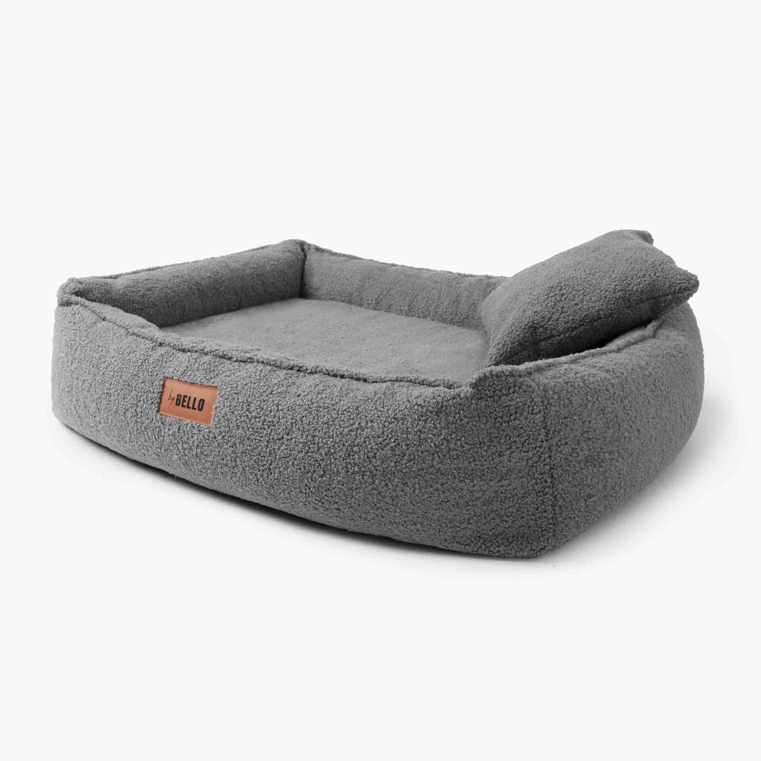 Orthopädisches Hundebett ROYAL aus Bouclé - Dunkelgrau
