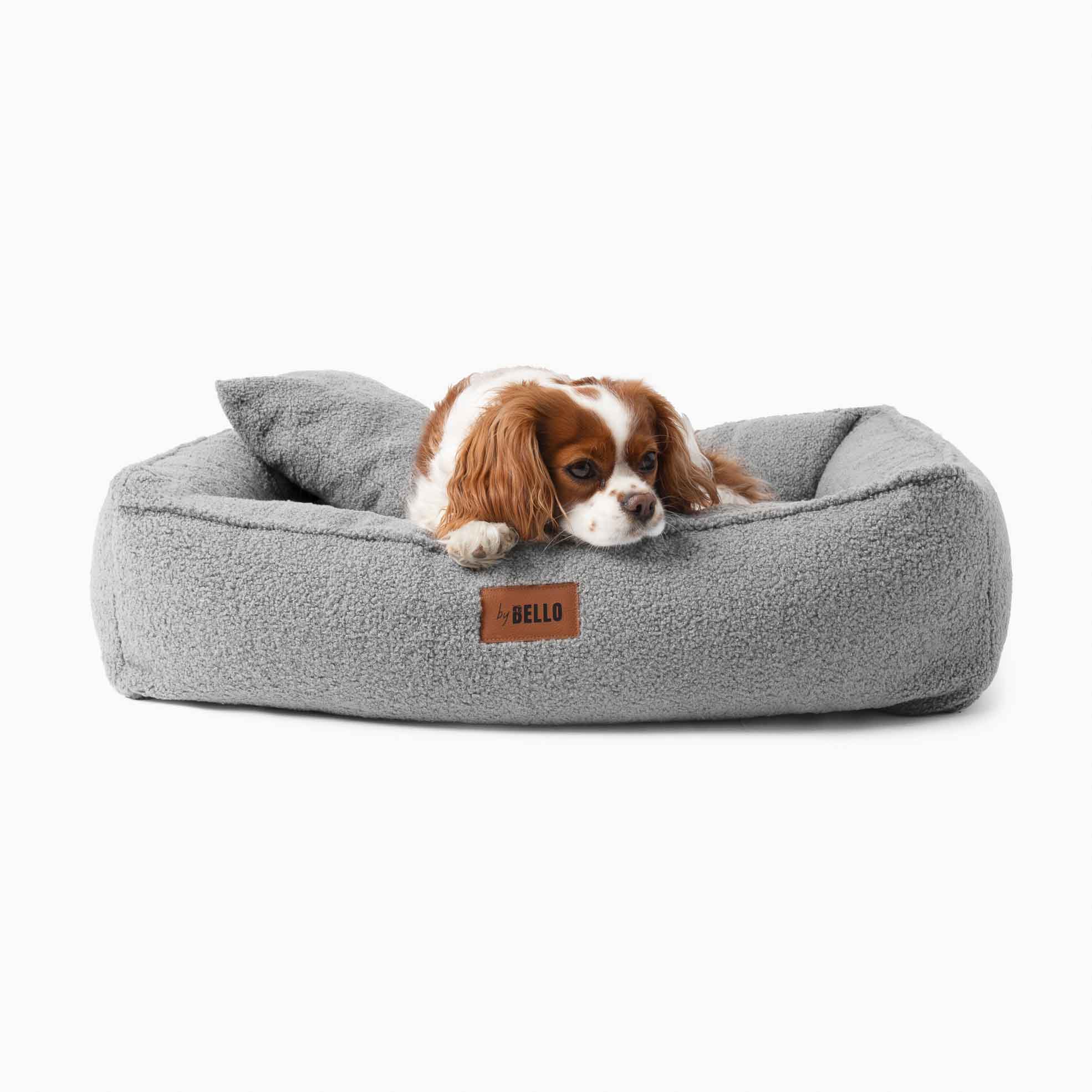 Orthopädisches Hundebett ROYAL aus Boucle - Grau
