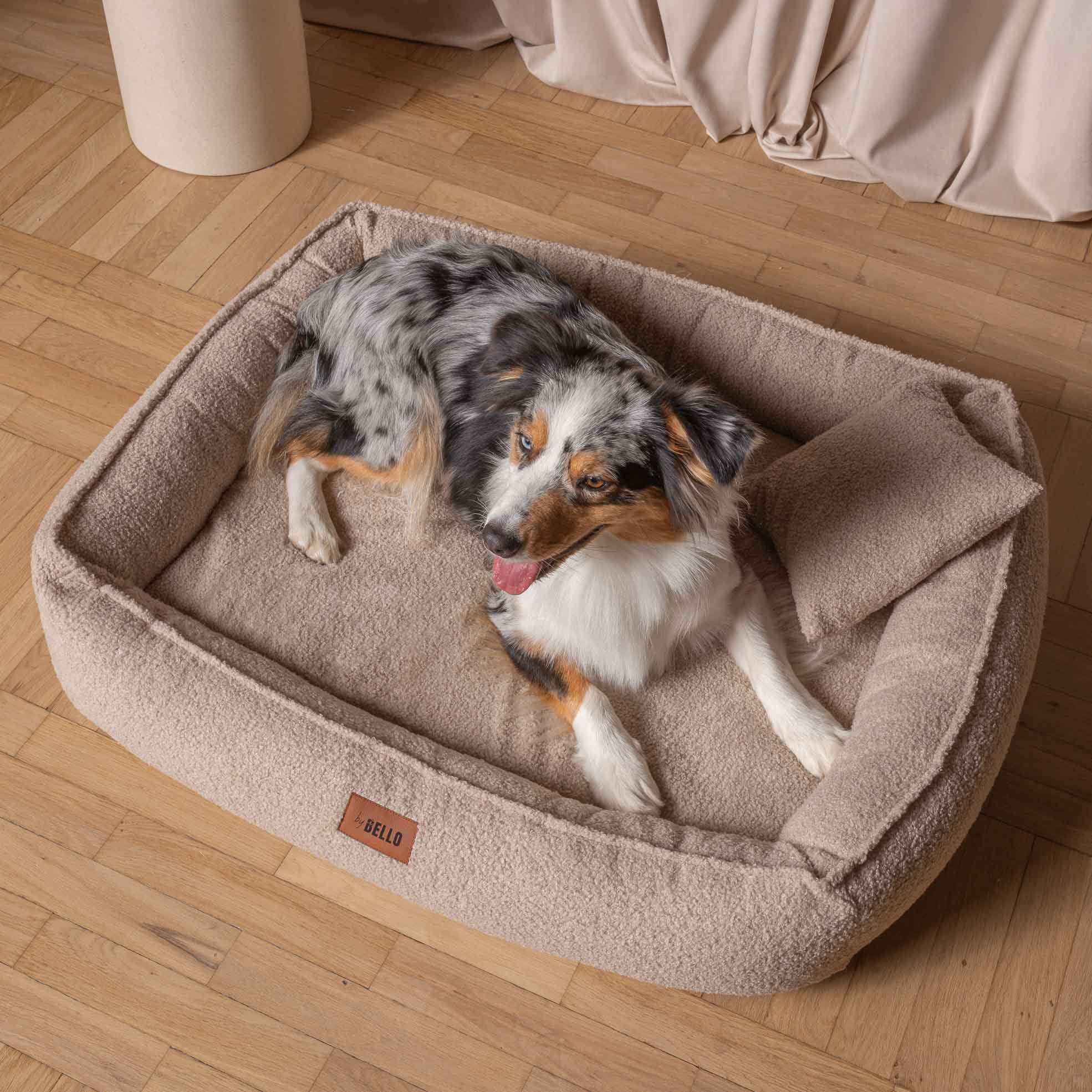 Orthopädisches Hundebett ROYAL aus Bouclé - Beige