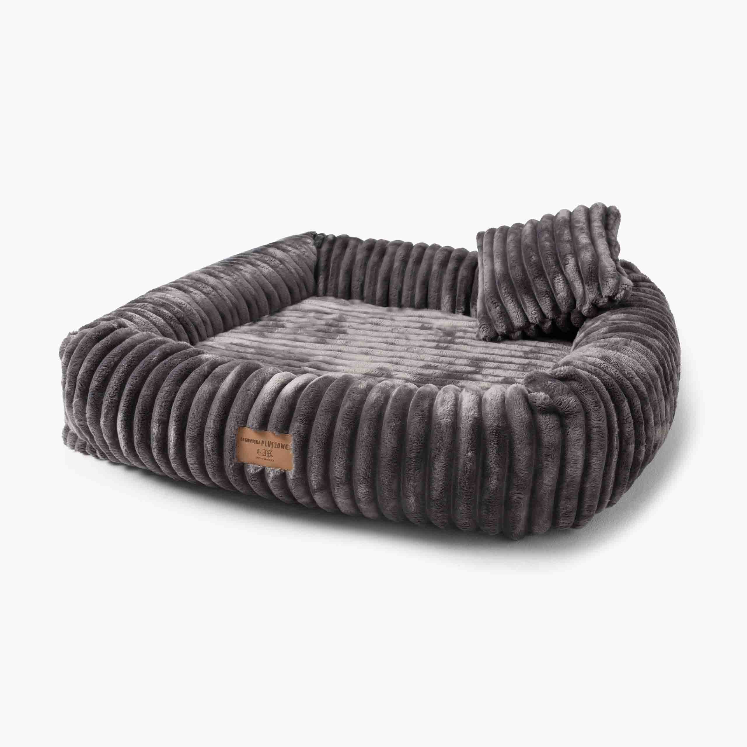 Orthopädisches Hundebett BELLO aus Cord - Dunkelgrau