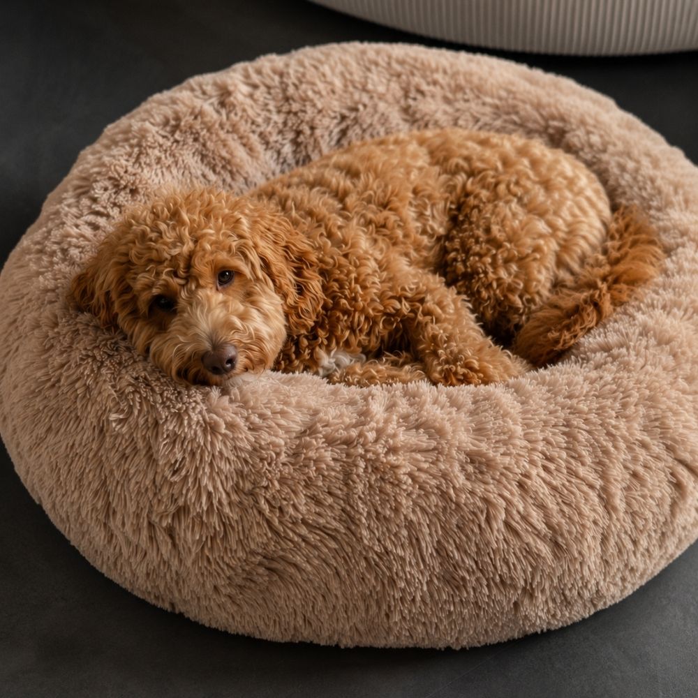 Hundebett WOLKE Plüsch Beige