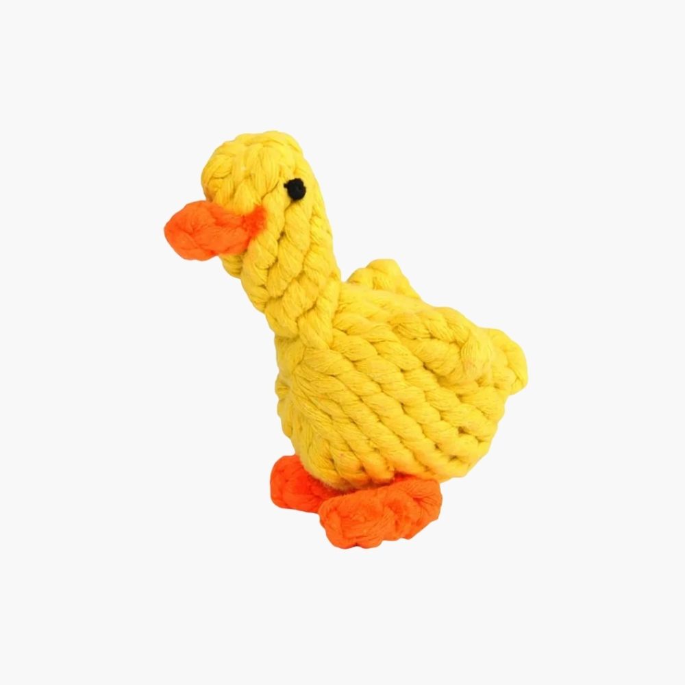 NUXIE Premium Hundespielzeug Ente aus Baumwollseil