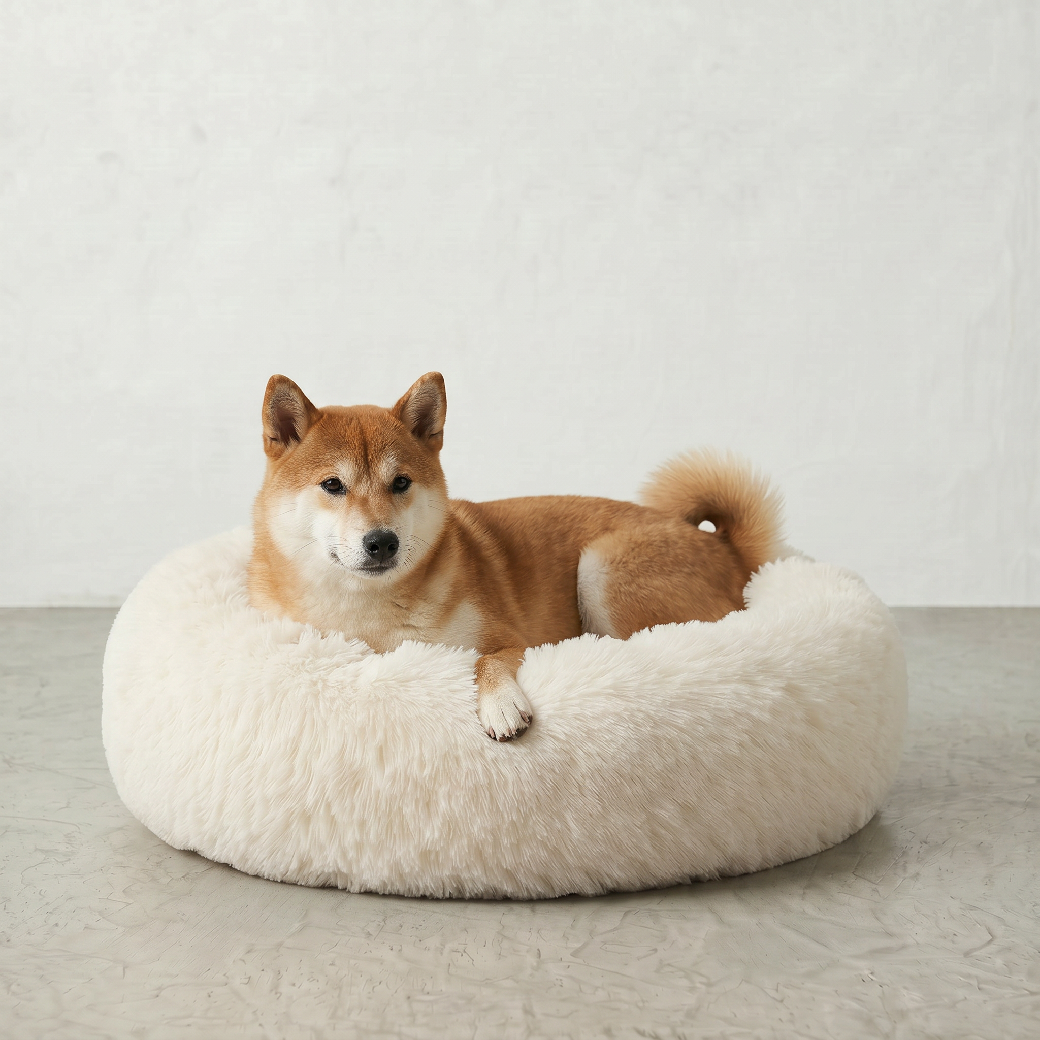 Hundebett WOLKE Plüsch Beige