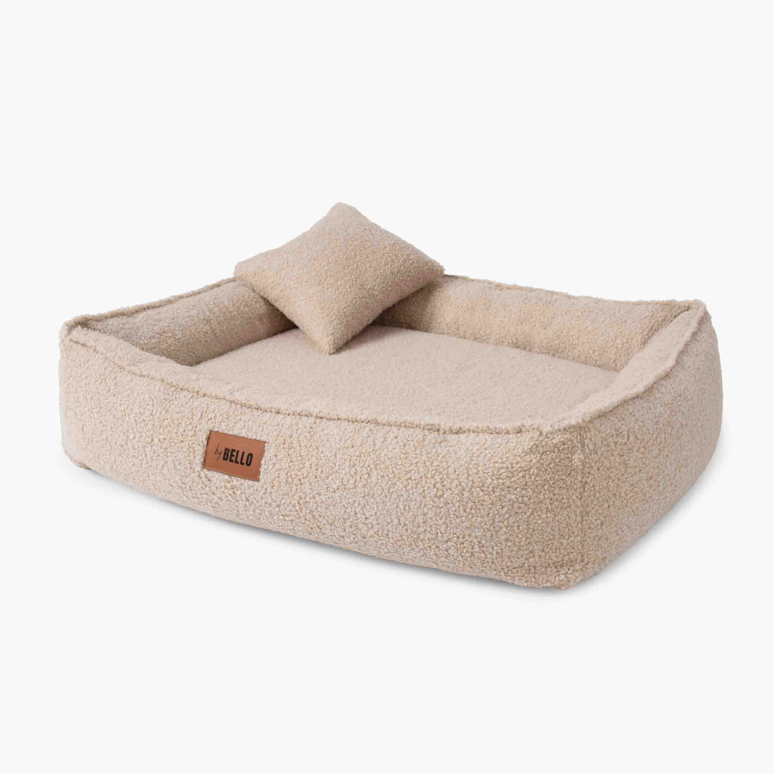 Orthopädisches Hundebett ROYAL aus Bouclé - Beige