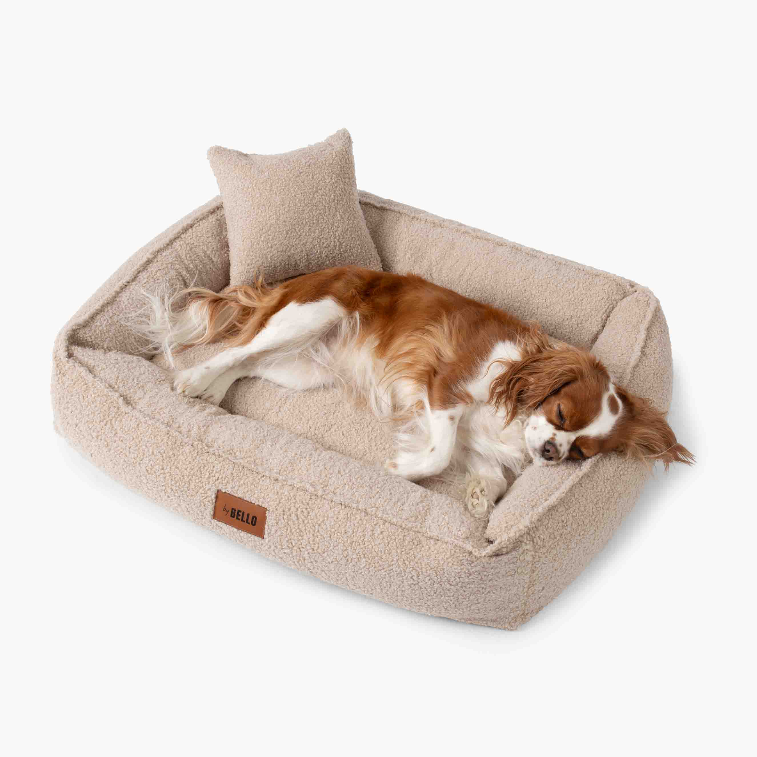 Orthopädisches Hundebett ROYAL aus Bouclé - Beige