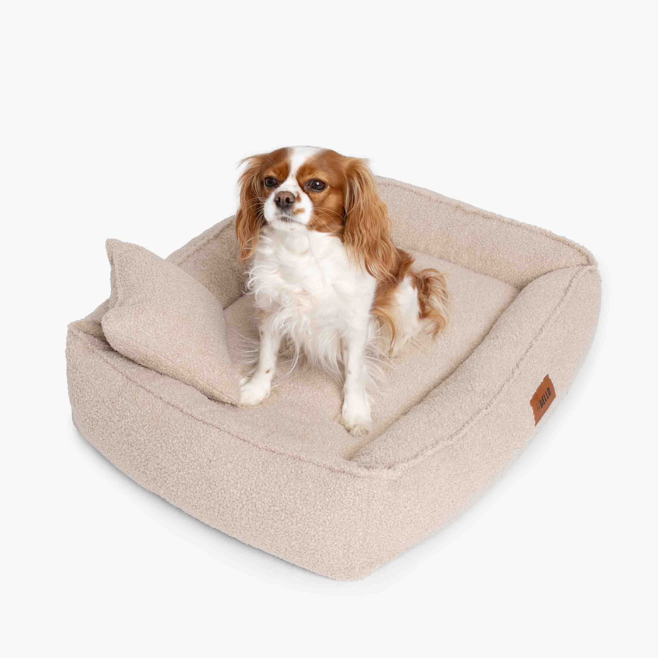 Orthopädisches Hundebett ROYAL aus Bouclé - Beige