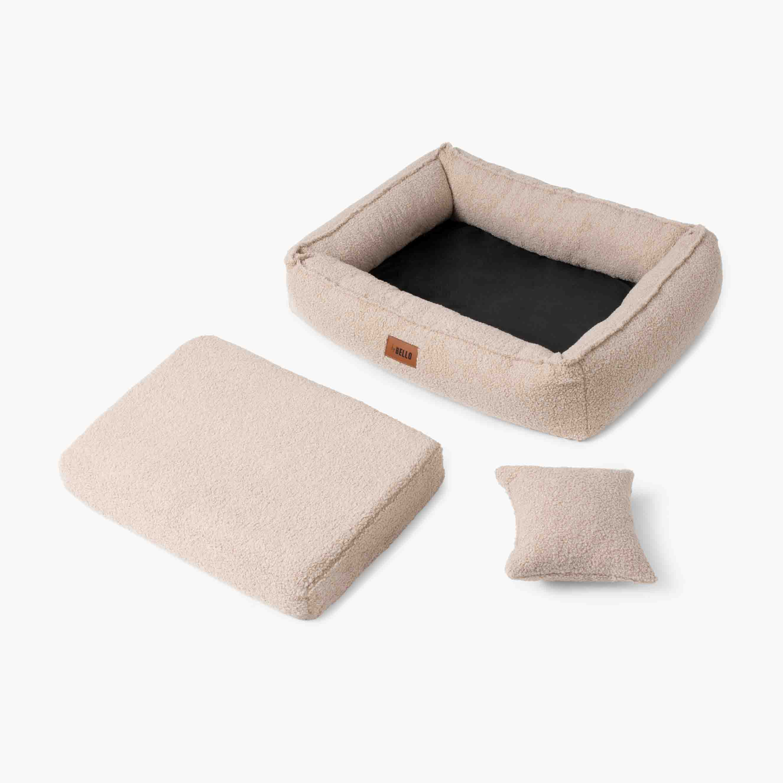 Orthopädisches Hundebett ROYAL aus Bouclé - Beige