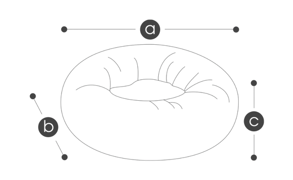 Größentabelle für Hundebett Wolke – Maße und Größenübersicht